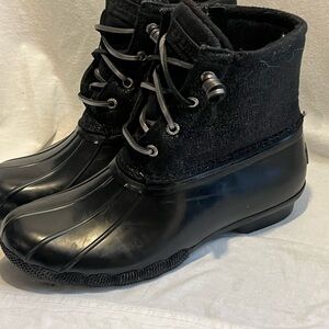 Sperry Women's Saltwater Sparkle Water Resistant Duck Boots-Size 7